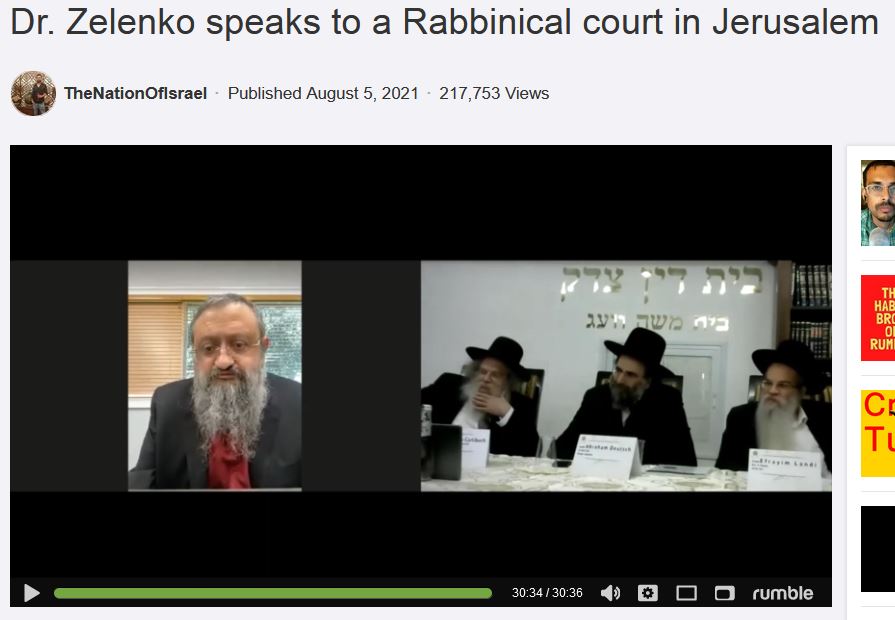 Dr. Zelenko to Jewish Rabbinical Court